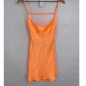 Zara Spaghetti Strap mini Orange Dress size S NWT